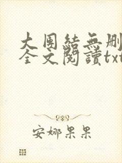 大团结无删减版全文阅读txt