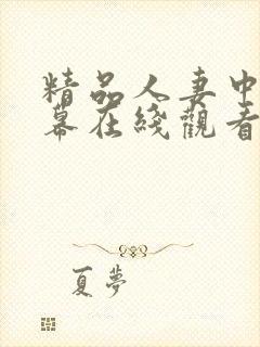精品人妻中文字幕在线观看