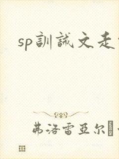 sp训诫文走绳封面