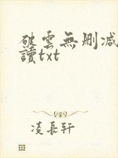 破云无删减版阅读txt