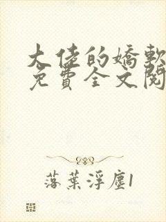 大佬的娇软美人免费全文阅读