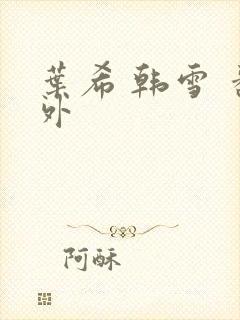 叶希 韩雪 番外封面