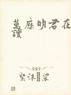 万历明君在线阅读封面