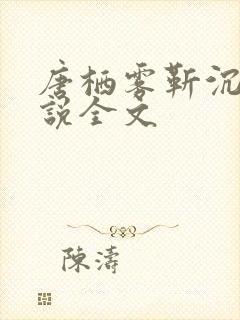唐栖雾靳沉野小说全文