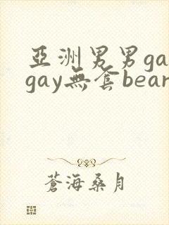 亚洲男男gaygay无套bear