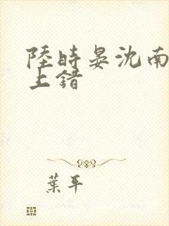陆时晏沈南初 上错封面