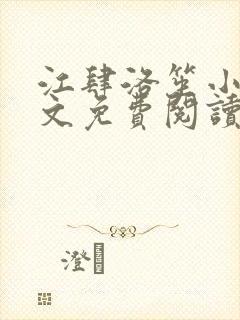 江肆洛笙小说全文免费阅读无弹窗