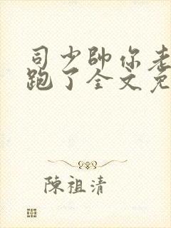 司少帅你老婆又跑了全文免费阅读