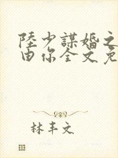 陆少谋婚之婚不由你全文免费阅读