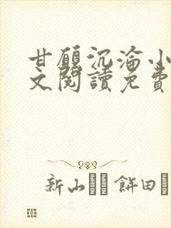 甘愿沉沦小说全文阅读免费