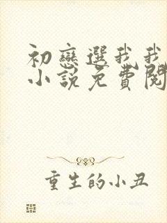 初恋选我我超甜小说免费阅读