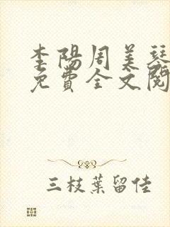 李阳周美琴小说免费全文阅读封面