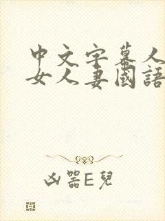 中文字幕人妻熟女人妻国语