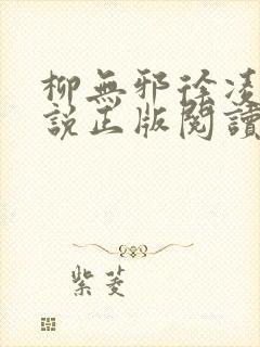 柳无邪徐凌雪小说正版阅读封面