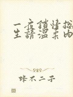 一夜锁情总裁先生请温柔内容