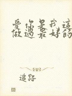 爱你是我这辈子做过最好的事