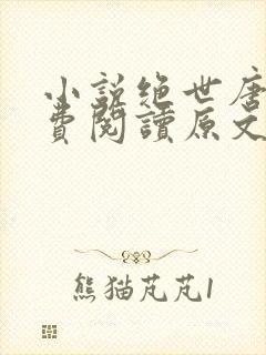 小说绝世唐门免费阅读原文