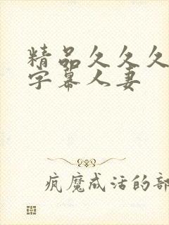 精品久久久中文字幕人妻