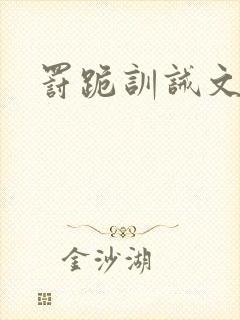 罚跪训诫文封面