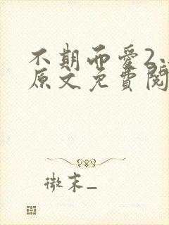 不期而爱2小说原文免费阅读封面