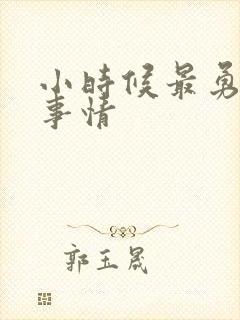 小时候最勇敢的事情封面