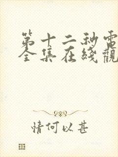 第十二秒电视剧全集在线观看免费封面