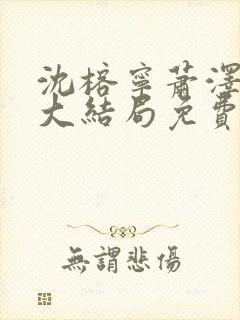 沈榕宁萧泽小说大结局免费阅读