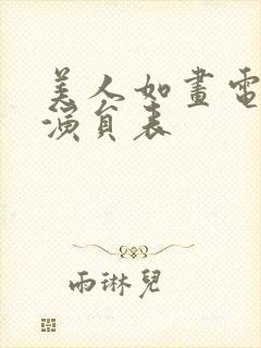 美人如画电视剧演员表封面