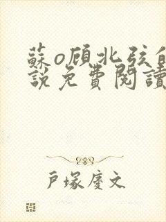 苏o顾北弦的小说免费阅读