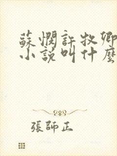 苏悯许牧卿原著小说叫什么