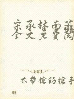 宋承林南薇小说全文免费阅读