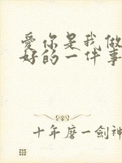 爱你是我做过最好的一件事