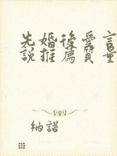 先婚后爱言情小说推荐质量好