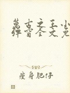 万古之王小说无弹窗全文免费阅读封面