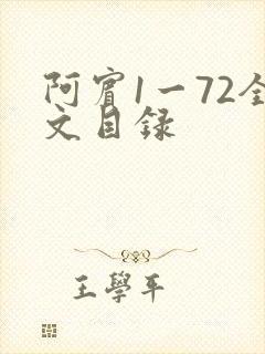 阿宾1一72全文目录封面