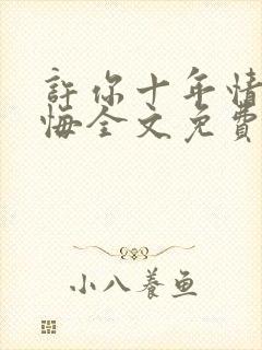 许你十年情深不悔全文免费阅读封面