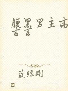 腹黑男主高质量古言