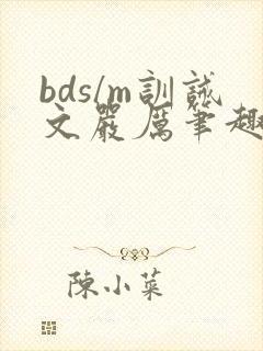 bds/m训诫文严厉笔趣阁封面