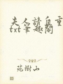 夫人请自重小说txt笔趣阁