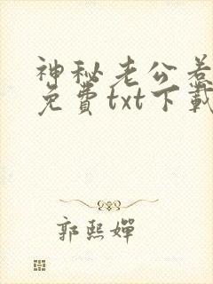 神秘老公惹不起免费txt下载