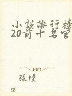 小说排行榜2020前十名官场