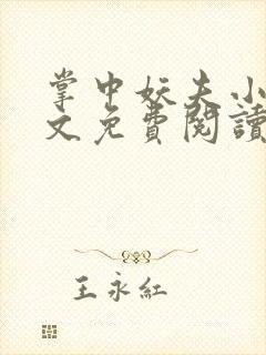 掌中妖夫小说全文免费阅读