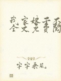 我家娘子不对劲全文免费阅读完整版封面