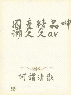 国产精品呻吟高潮久久av