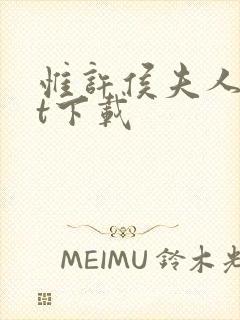 惟许侯夫人txt下载