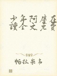 少年阿庆在线阅读全文免费阅读