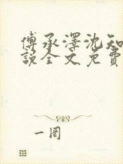 傅承泽沈知意小说全文免费阅读最新封面