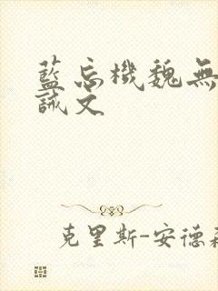 蓝忘机魏无羡训诫文封面