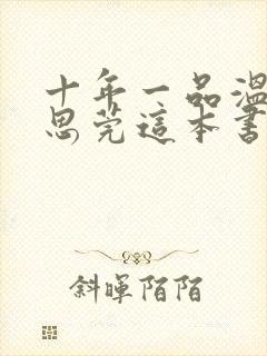 十年一品温如言思莞这本书封面
