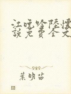 江晚吟陆怀璟小说免费全文阅读